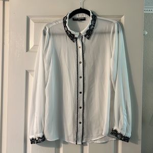 Black and White Karl Lagerfeld Blouse